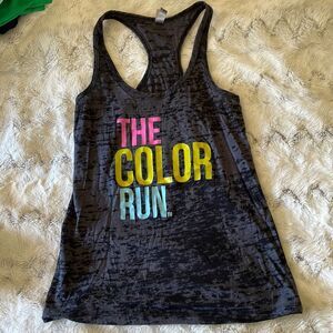 The Color Run workout tank top black rainbow race
